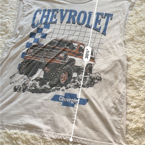 White Oversized Sleeveless Graphic T-Shirt - Picture 5 of 5